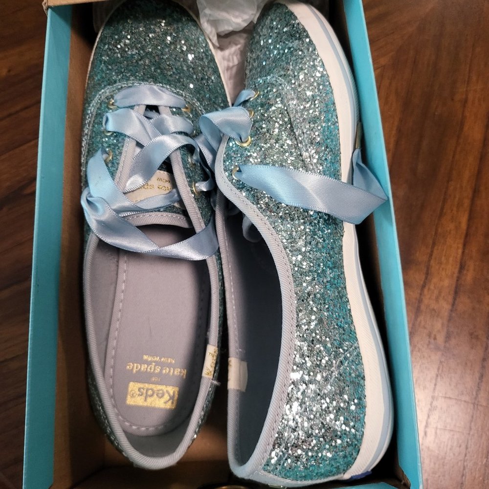 Kate Spade Blue Sparkly Keds New
